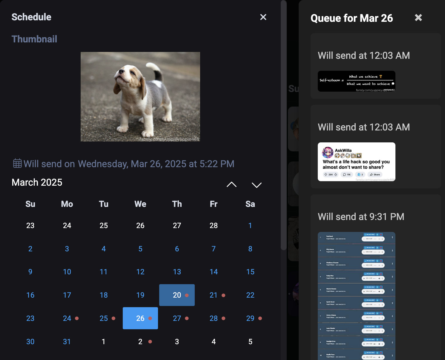 Scheduled Posts Fansly